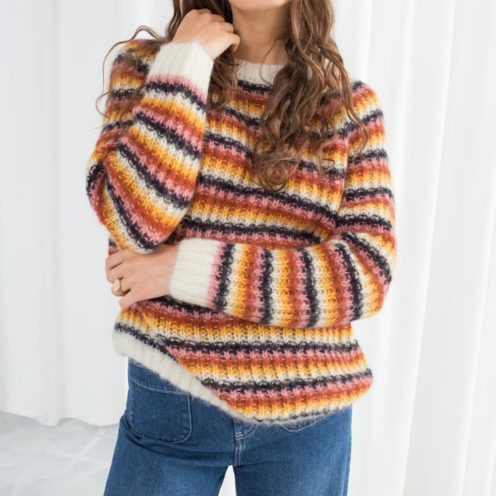 & Other Stories Striped Chunky Knit Sweater sz small
